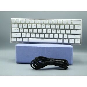 GamaKay MK61 Mechanical Gaming Keyboard White 60% USB-C Braided Cable MK61AW